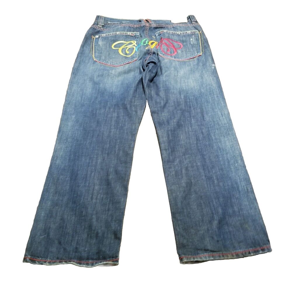 Coogi Jeans Men's 38x34 Baggy Streetwear 90's Hip Hop Skater Embroidered (37×33)